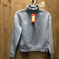 JUNIORS LS Sweatshirt, 1/2 Zip Up *vgc, cracking logos, mnr snags, seam rubs
