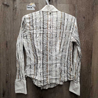 LS Show Shirt *gc/fair, older, mnr stains, seam puckers, dingy, pits
