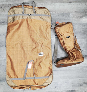 Garment Bag & Tall Boot Bag Set *vgc, mnr edge & corner rubs & frays, inside dirty bottom