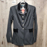 Technical Dressage Show Jacket, Velvet Collar, Snaps *vgc, older, seam puckers, mnr dirt?stain
