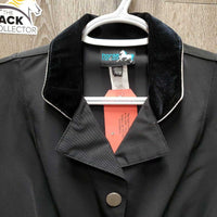 Technical Dressage Show Jacket, Velvet Collar, Snaps *vgc, older, seam puckers, mnr dirt?stain
