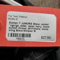 JUNIORS Show Jacket *vgc/gc, older, clean, hairy, loose button thread, dirt?stains, loose lining
