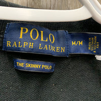 SS Polo Shirt, 1/4 Button Up *gc, mnr faded collar & edges, hair
