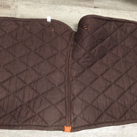 Quilt Dressage Saddle Pad, piping, tabs *gc, stained, rubs, pills, lint, faded
