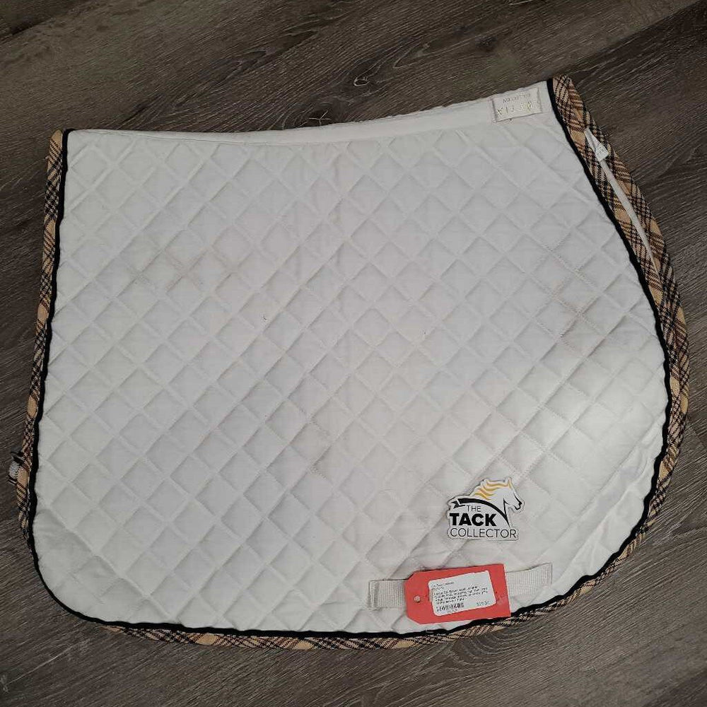 Quilt Jumper Saddle Pad, 1x piping *gc, hair, torn edge, threads, stains, puckers, pills