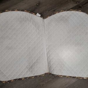 Quilt Jumper Saddle Pad, 1x piping *gc, hair, torn edge, threads, stains, puckers, pills