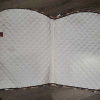 Quilt Jumper Saddle Pad, 1x piping *gc, hair, torn edge, threads, stains, puckers, pills
