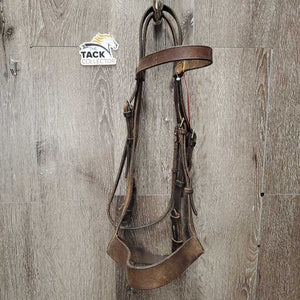 Flat Bridle *fair, older, faded, stains, cracks, residue, stiff, sticky