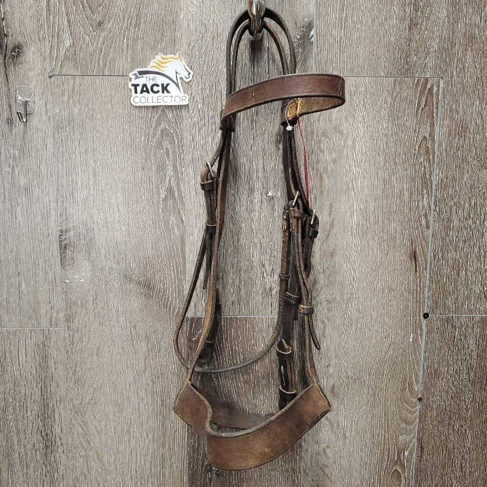 Flat Bridle *fair, older, faded, stains, cracks, residue, stiff, sticky