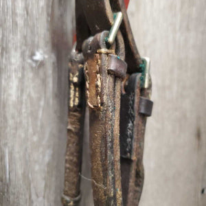 Flat Bridle *fair, older, faded, stains, cracks, residue, stiff, sticky