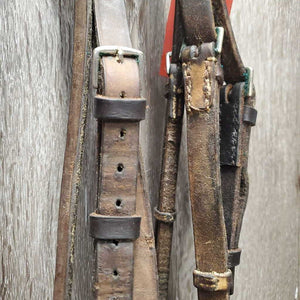 Flat Bridle *fair, older, faded, stains, cracks, residue, stiff, sticky