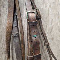 Flat Bridle *fair, older, faded, stains, cracks, residue, stiff, sticky
