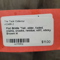 Flat Bridle *fair, older, faded, stains, cracks, residue, stiff, sticky
