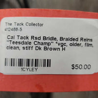 Rsd Bridle, Braided Reins "Teesdale Champ" *vgc, older, film, clean, stiff
