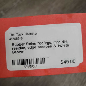Rubber Reins *gc/vgc, mnr dirt, residue, edge scrapes & twists