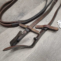 Soft Rubber Reins, stoppers *gc/fair, v.rubbed, sticky, thin, melting spot, stains, clean

