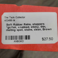 Soft Rubber Reins, stoppers *gc/fair, v.rubbed, sticky, thin, melting spot, stains, clean

