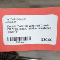 Double Twisted Wire Full Cheek Bit *vgc, clean, residue, scratches
