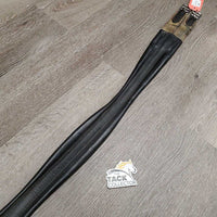 Padded Leather Girth, 1x Els *gc, clean, dent, rubs, holey elastic, older, curled edges
