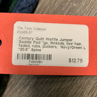 Quilt Waffle Jumper Saddle Pad *gc, threads, mnr hair, faded, rubs, puckers
