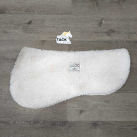 Fleece Half Pad, two 1/2" foam inserts *gc, mnr dirt, stains, hair, clumpy wither fleece, unstitched spine seam