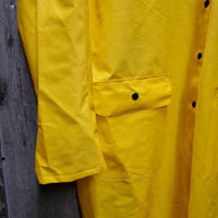 '2W Full Length Vinyl Rain Slicker, Snaps, Corduroy Collar, Leg Snaps, bag *new
