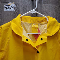 '2W Full Length Vinyl Rain Slicker, Snaps, Corduroy Collar, Leg Snaps, bag *new
