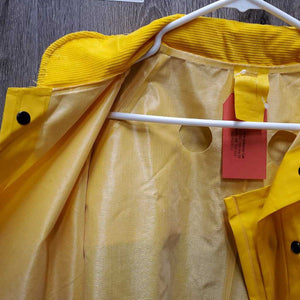 '2W Full Length Vinyl Rain Slicker, Snaps, Corduroy Collar, Leg Snaps, bag *new