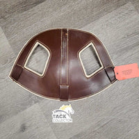 Leather -Felt Poll Guard Head Bumper *vgc, mnr hairy, residue & scrapes
