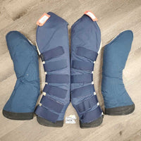 Tall Front & Hind Shipping Boots, Fleece Lined *gc, clean, rubs, hairy velcro, pills, clumpy, faded, stains
