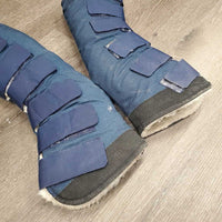 Tall Front & Hind Shipping Boots, Fleece Lined *gc, clean, rubs, hairy velcro, pills, clumpy, faded, stains
