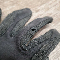 Pr Pimple Grip Cotton Riding Gloves *gc/fair, small holes, faded, rubbed/thin spots
