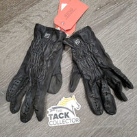 Pr Leather Riding Gloves *gc/fair, rubs, pilly, thin spots, torn holes, older, dirty
