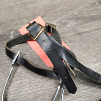 Pr POW Spurs & Thin Leather Spur Straps *vgc, clean, scrapes, older, scrapes
