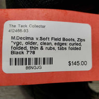 v.Soft Field Boots, Zips *vgc, older, clean, edges: curled, folded, thin & rubs, tabs folded
