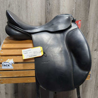 17" MW *5" Passier Corona Dressage Saddle, Pommel Strap, Grey/Brown Cover, Lg Front Block, Wool Flocking, Rear Gusset Panels, Flaps: 17"L x 12.5"W Serial #: 17049091