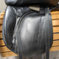 17" MW *5" Passier Corona Dressage Saddle, Pommel Strap, Grey/Brown Cover, Lg Front Block, Wool Flocking, Rear Gusset Panels, Flaps: 17"L x 12.5"W Serial #: 17049091