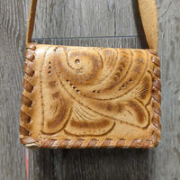 KIDS? Tooled Leather Purse, strap "Mexico" *vgc, curled edges

