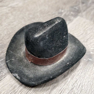 Angel Cowboy Pin in Felt Cowboy Hat Box *gc, v.dusty/dirty