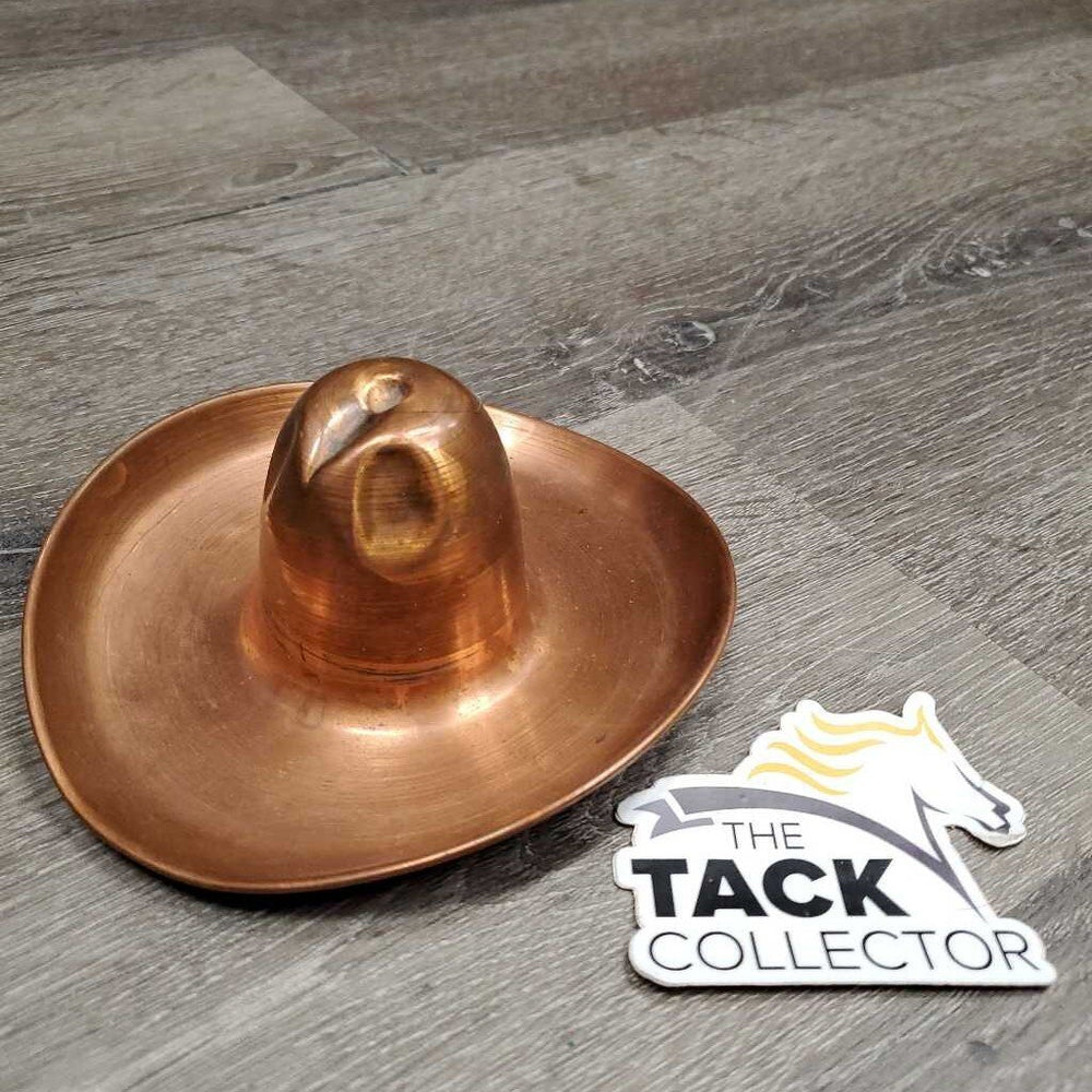 Vintage Solid Copper Metal Sombrero Ashtray *vgc, mnr stains, dents & residue