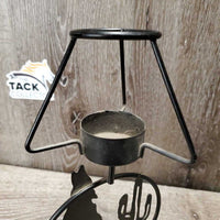 Western Theme - Metal Coyote Cactus Tea Light Holder, Lampshade *gc, v.dusty/dirty, mnr stain?
