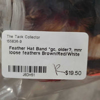 Feather Hat Band *gc, older?, mnr loose feathers
