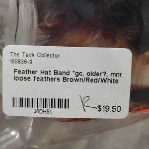 Feather Hat Band *gc, older?, mnr loose feathers