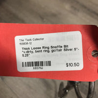 Thick Loose Ring Snaffle Bit *v.dirty, bent ring, gc/fair
