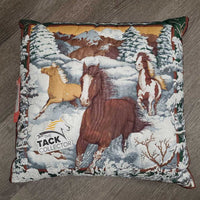 Square Couch Pillow, "winter horses", bag *new
