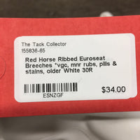 Ribbed Euroseat Breeches *vgc, mnr rubs, pills & stains, older
