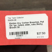 Hvy Cotton Breeches, Pull On *gc, faded, older, rubs
