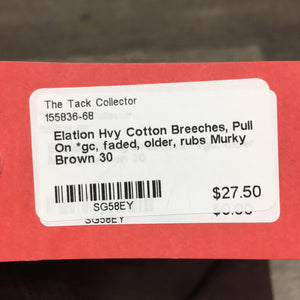 Hvy Cotton Breeches, Pull On *gc, faded, older, rubs