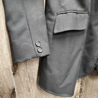 Hvy Dressage Show Jacket *gc, v.hairy, lining holes, mnr stains?, pilly/rubbed collar
