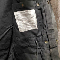 Full Length Oilskin Slicker *gc, older, dirty, rubs, folded/curled pockets, thin edges
